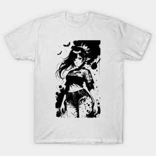 Kawaii Anime Girl Wearing Tshirt 04 T-Shirt